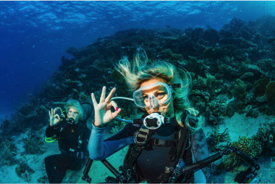 Snorkeling above a vibrant reef